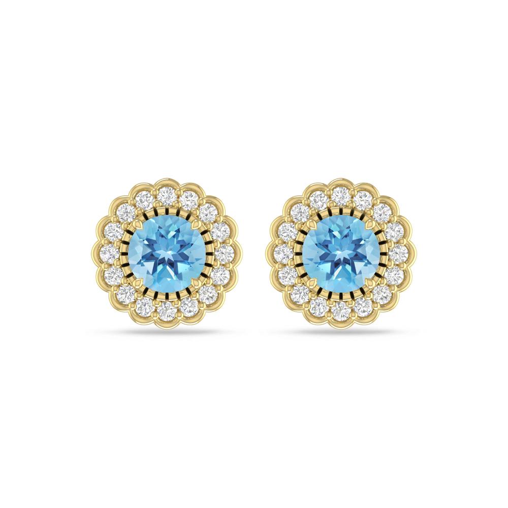 Yellow Gold - Blue Topaz
