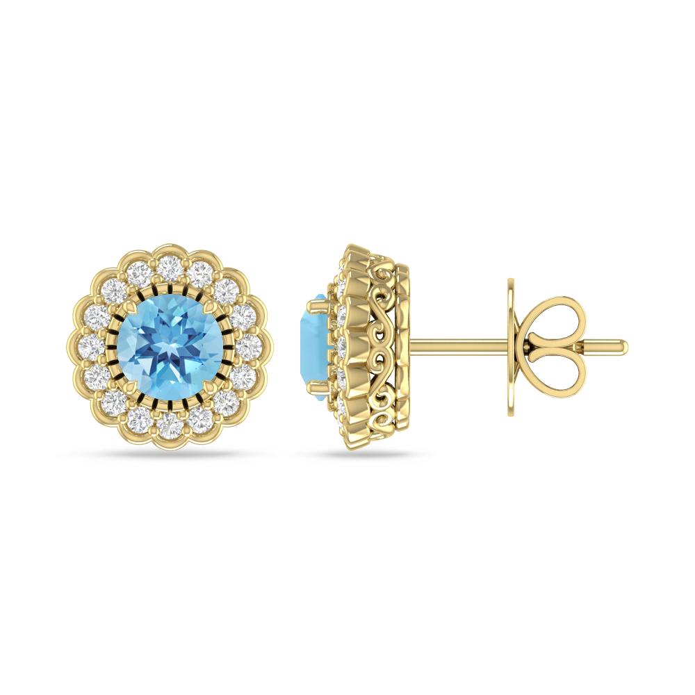 Yellow Gold - Blue Topaz