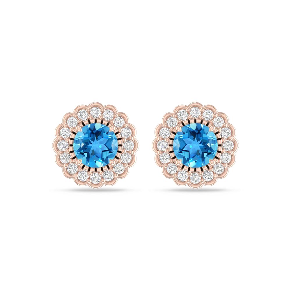 Rose Gold - Blue Topaz
