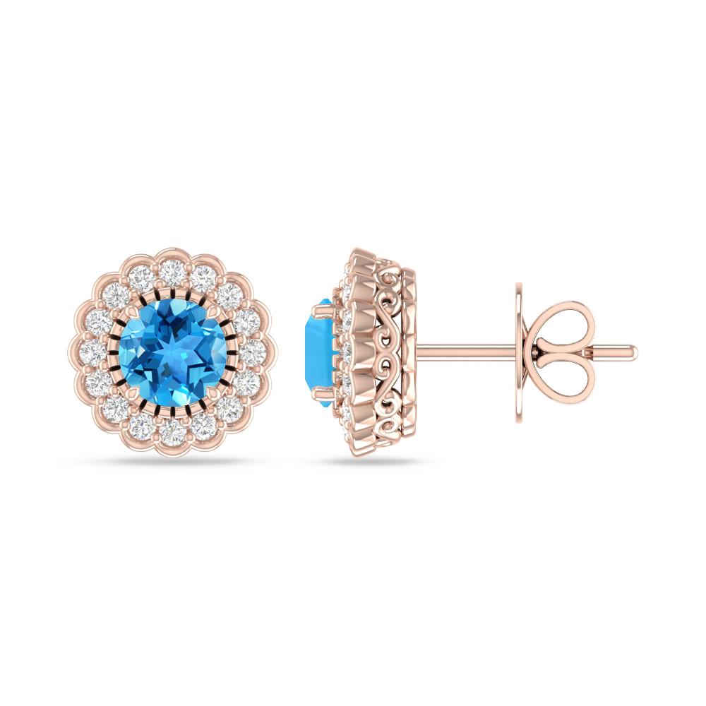 Rose Gold - Blue Topaz