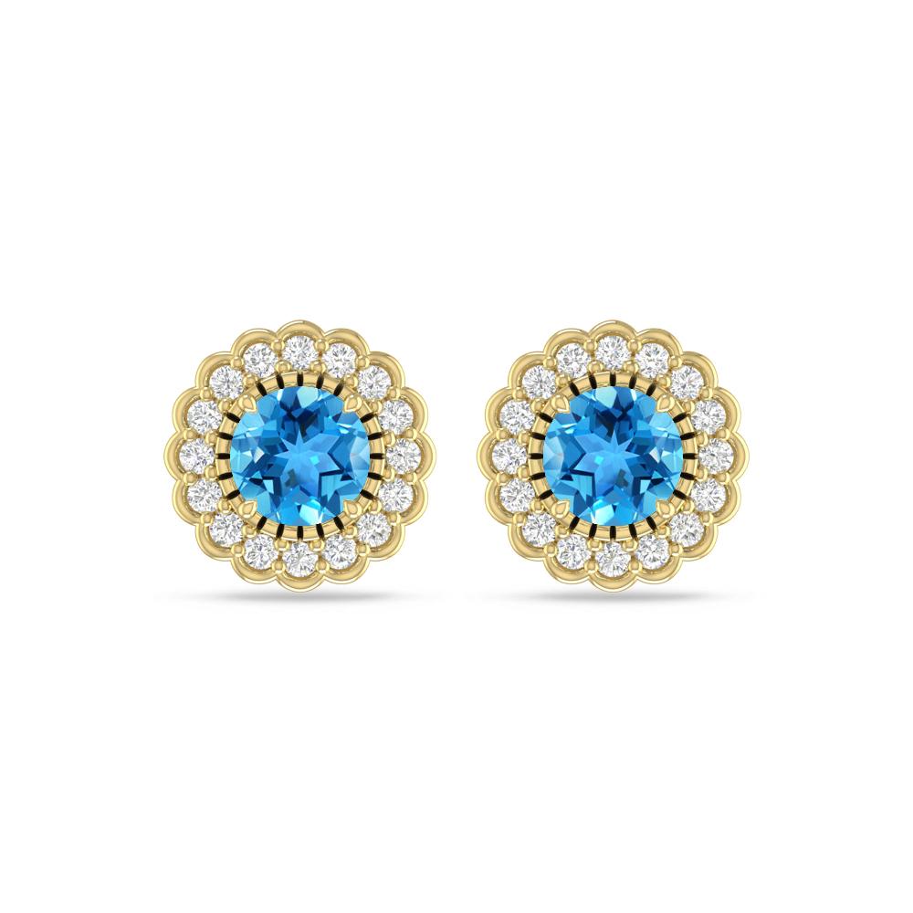 Yellow Gold - Blue Topaz