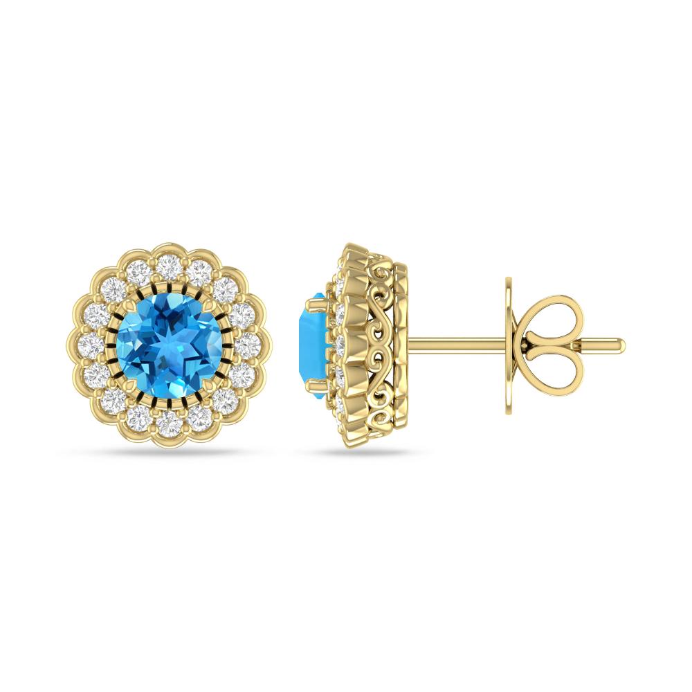 Yellow Gold - Blue Topaz