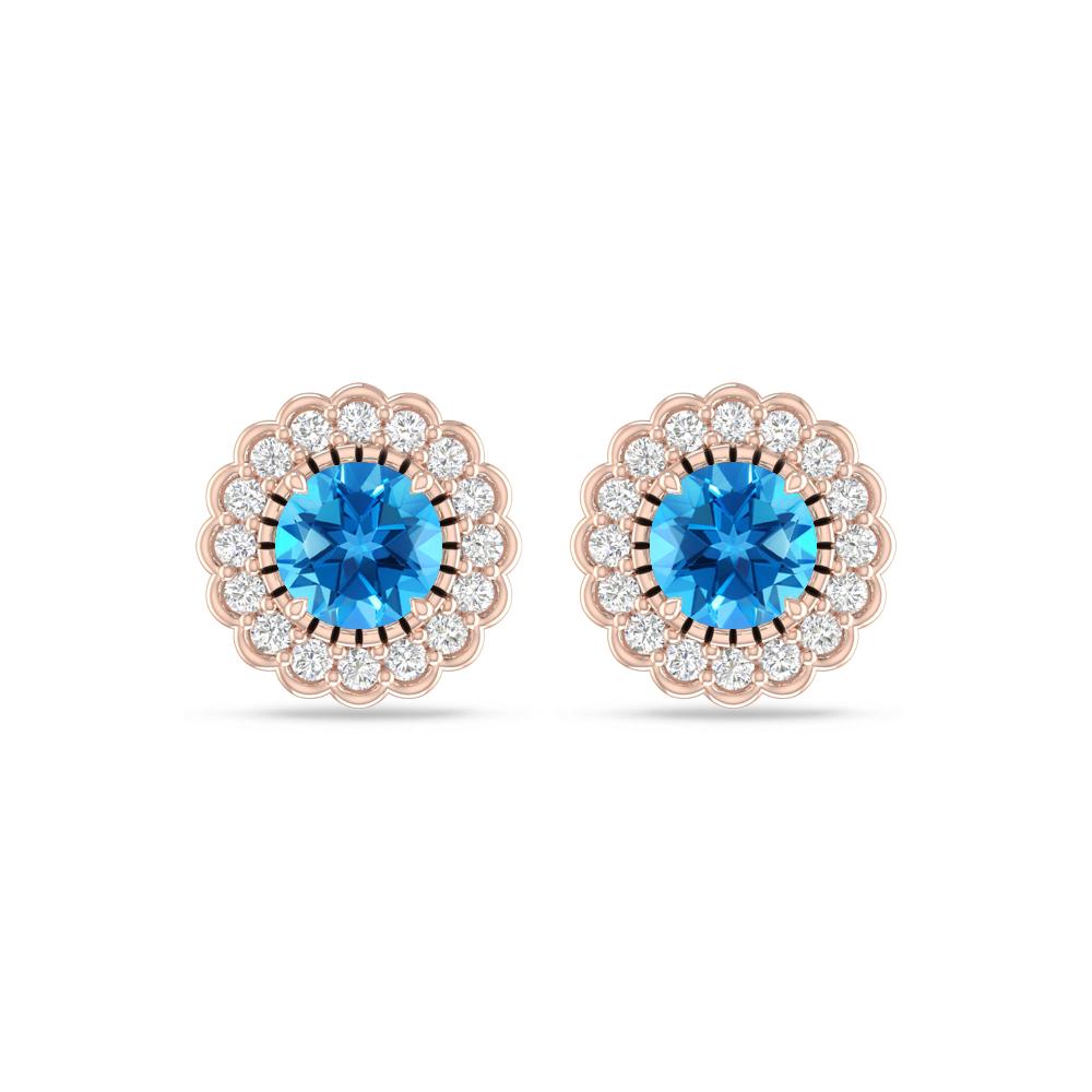 Rose Gold - Blue Topaz