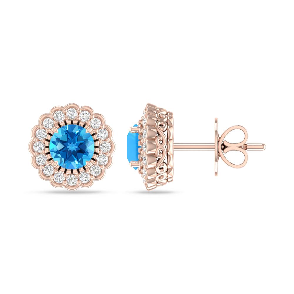 Rose Gold - Blue Topaz