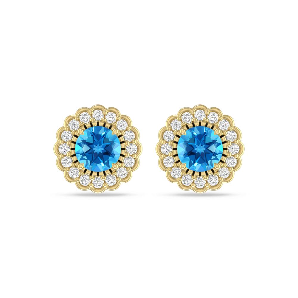 Yellow Gold - Blue Topaz