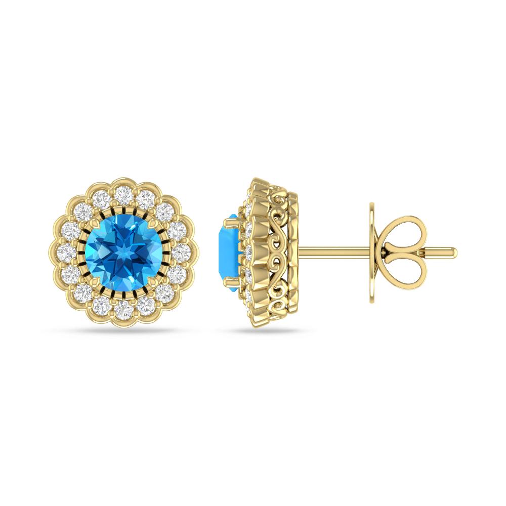 Yellow Gold - Blue Topaz