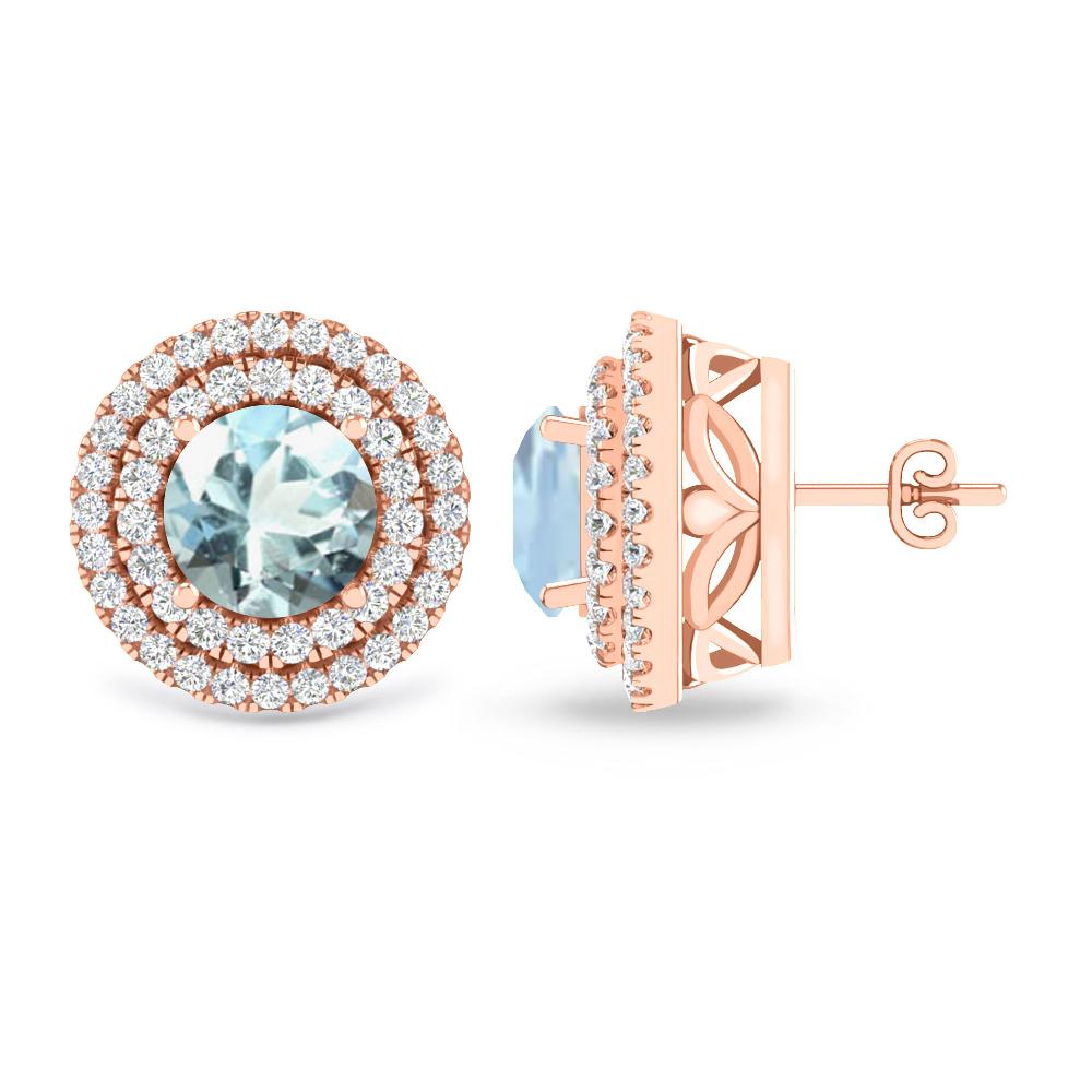 Rose Gold - Aquamarine