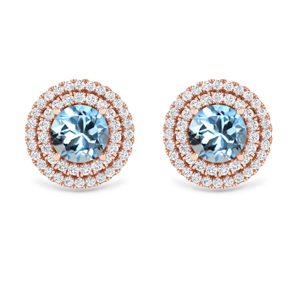 Rose Gold - Aquamarine