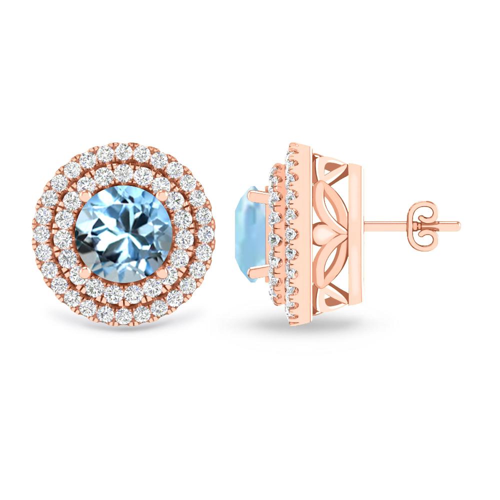 Rose Gold - Aquamarine