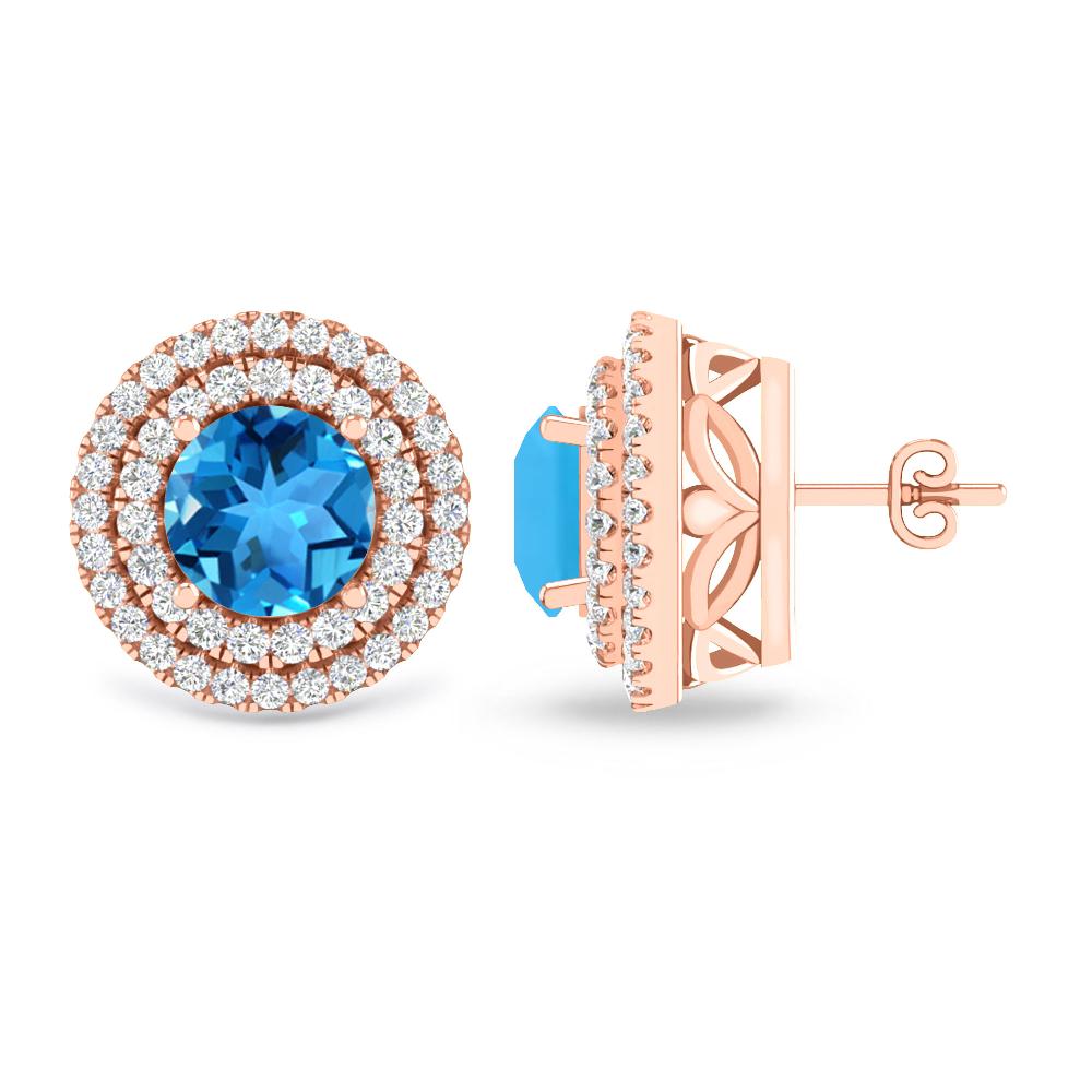 Rose Gold - Blue Topaz