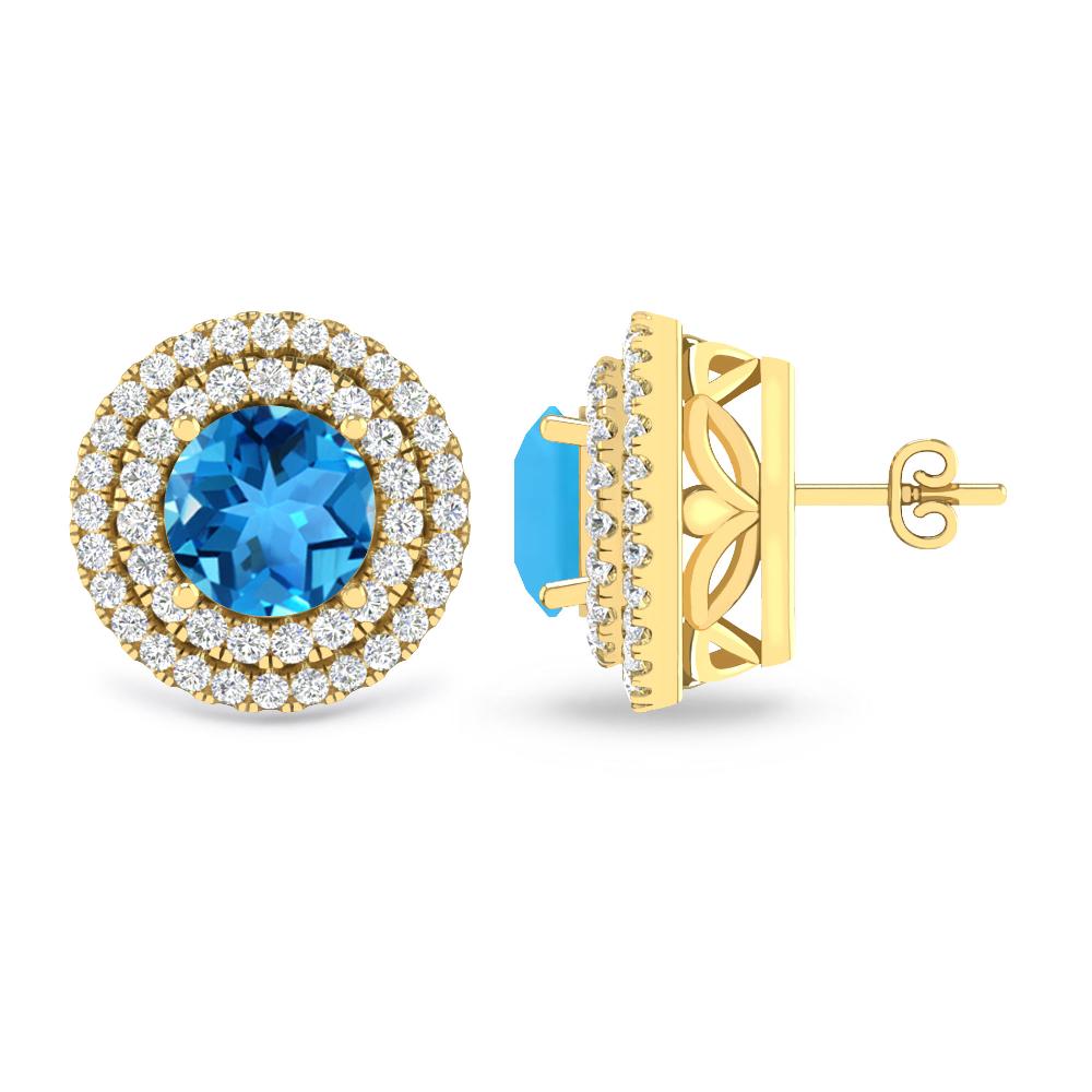 Yellow Gold - Blue Topaz