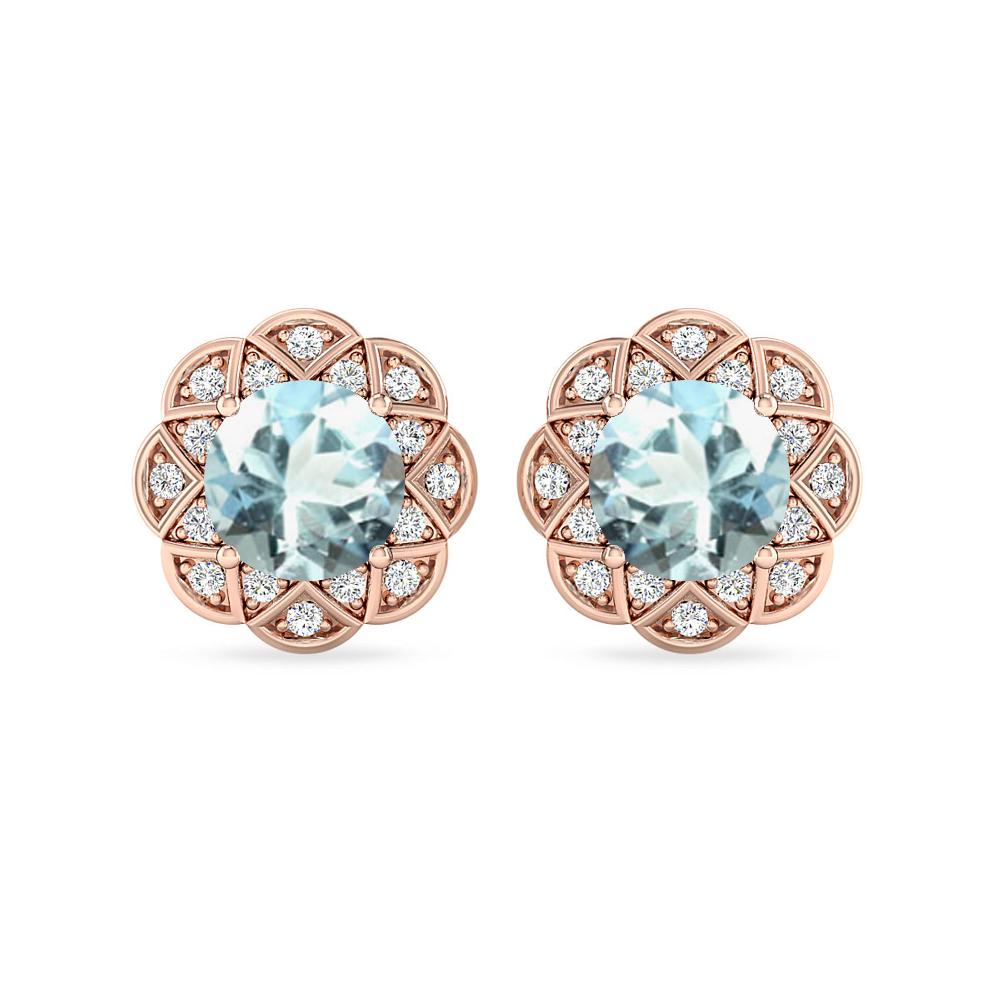 Rose Gold - Aquamarine