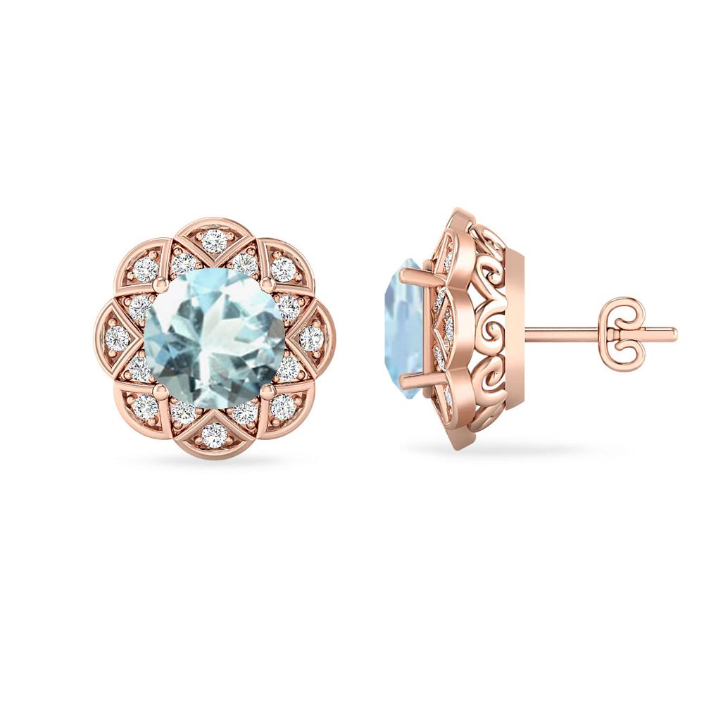 Rose Gold - Aquamarine