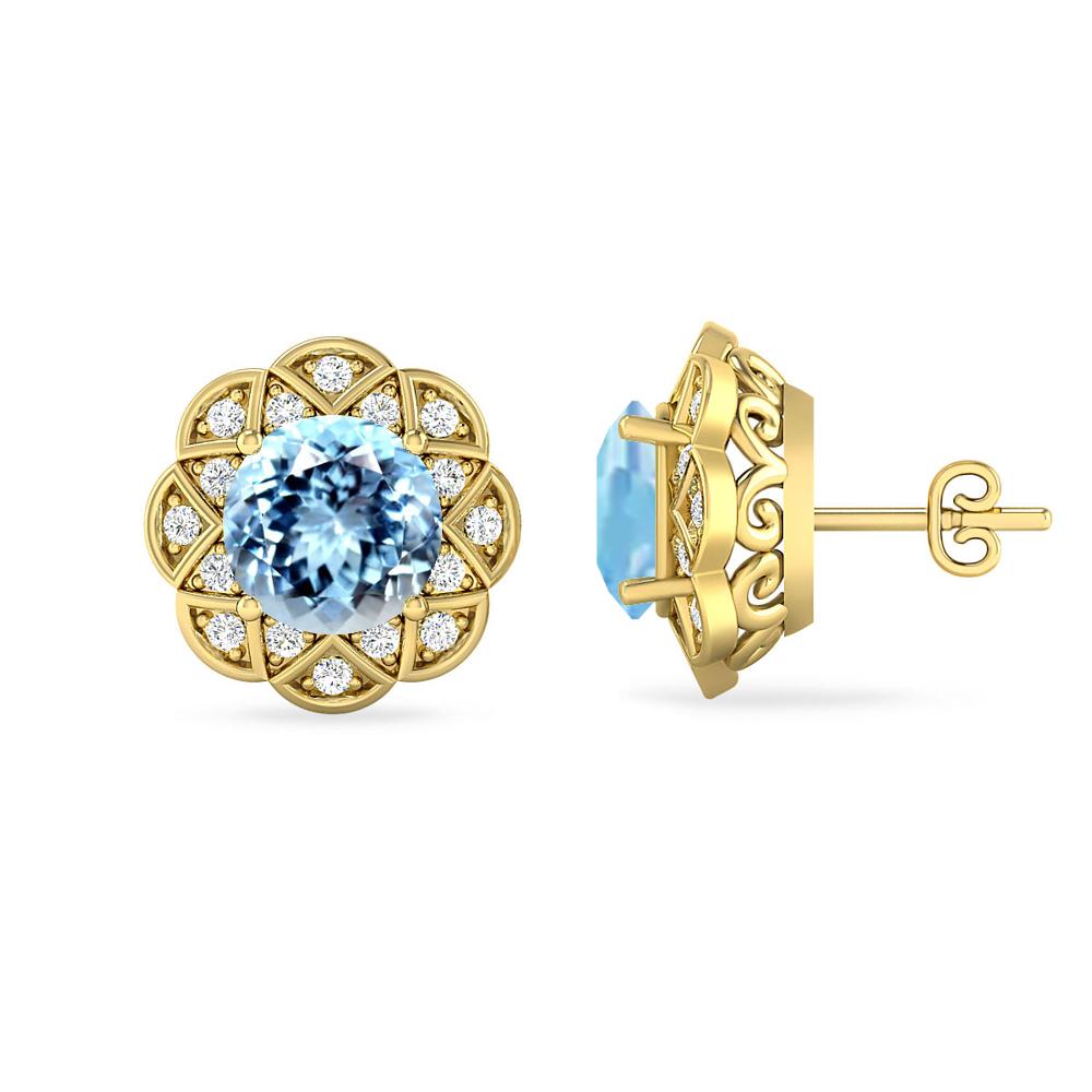 Yellow Gold - Aquamarine