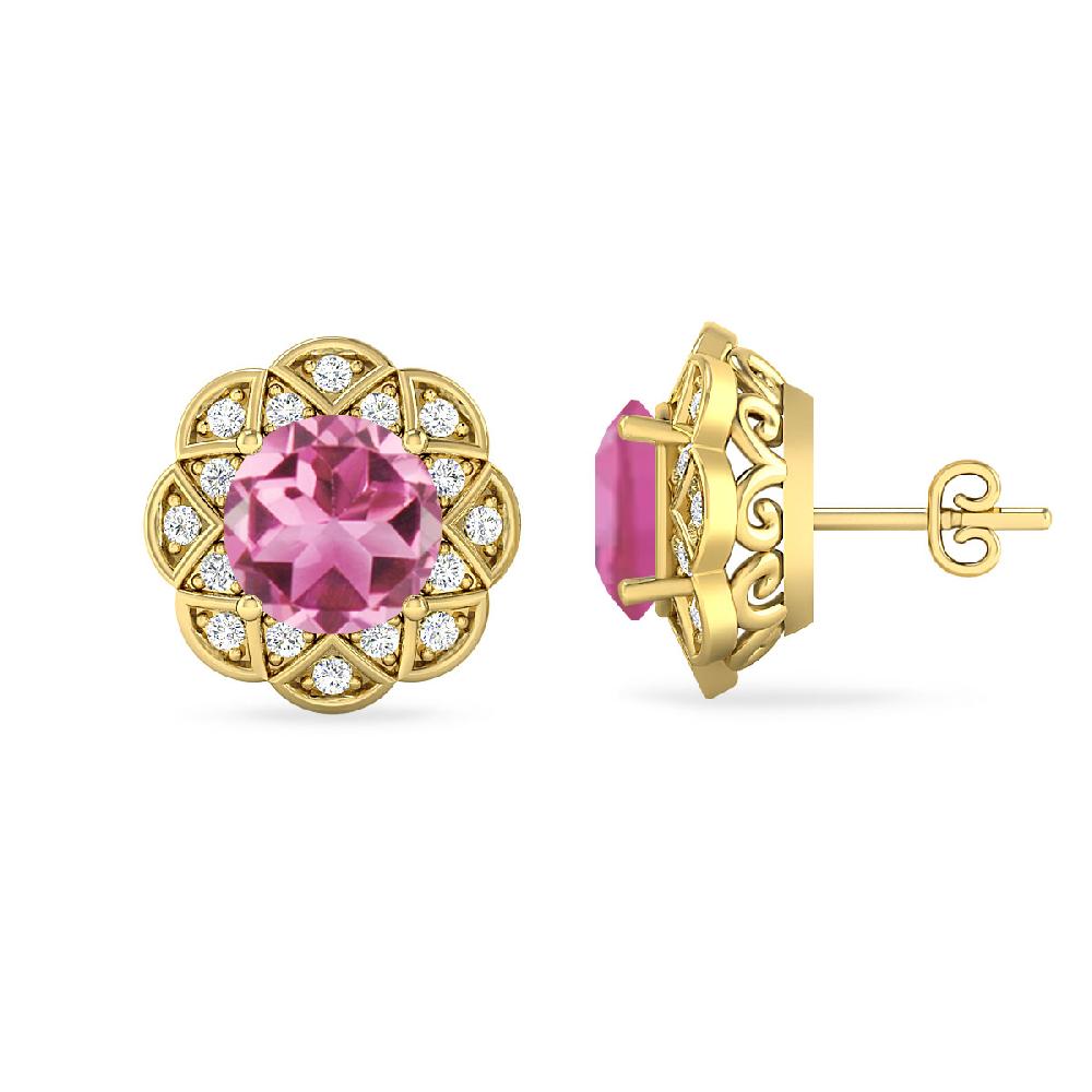 Yellow Gold - Pink Tourmaline