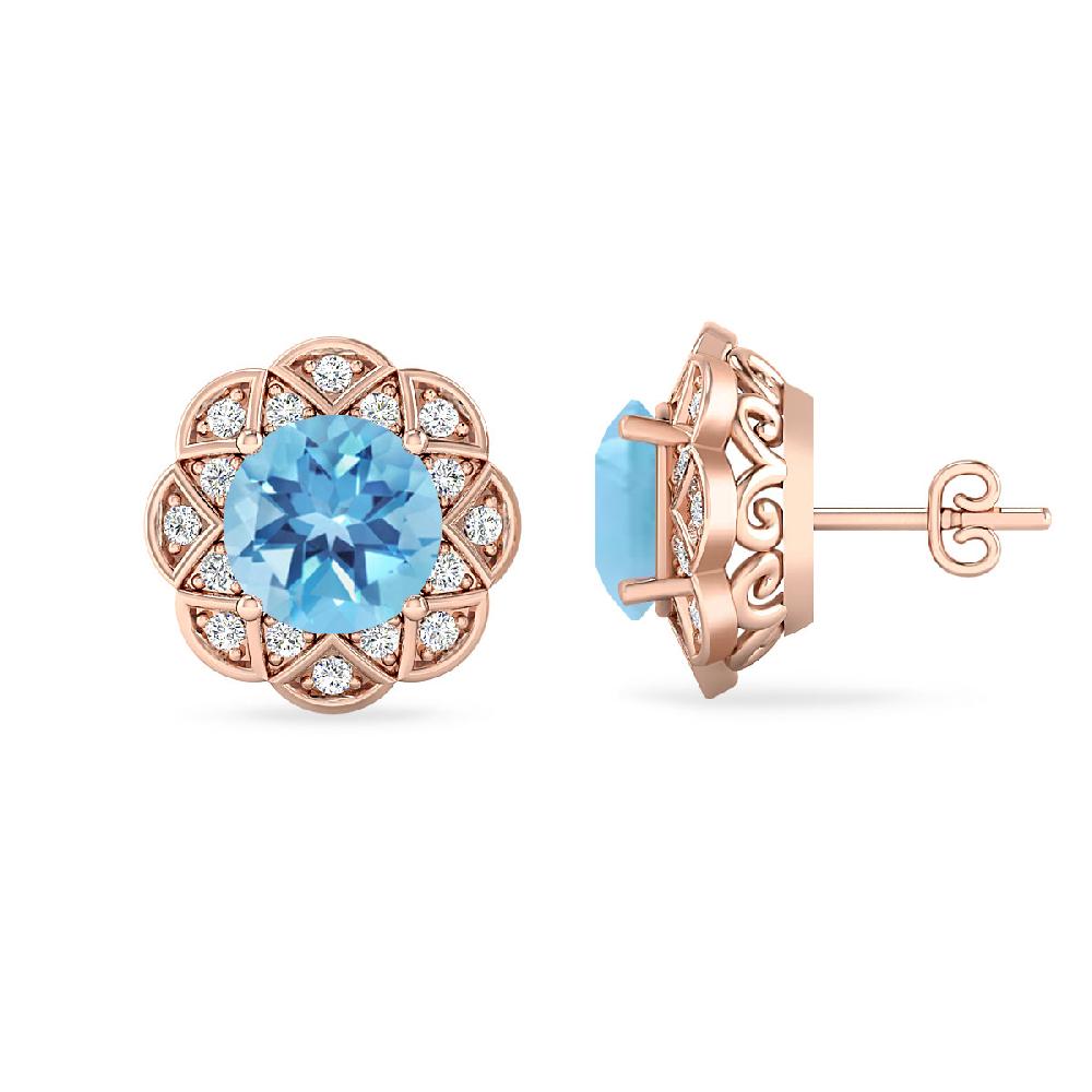 Rose Gold - Blue Topaz