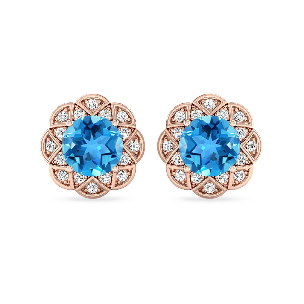 Rose Gold - Blue Topaz