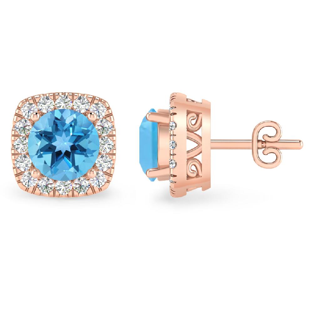Rose Gold - Blue Topaz