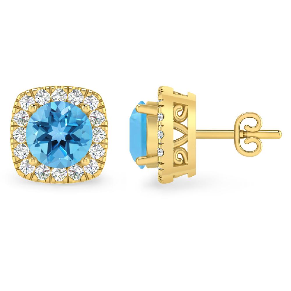 Yellow Gold - Blue Topaz
