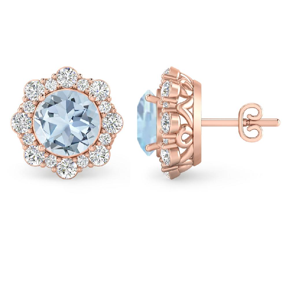 Rose Gold - Aquamarine