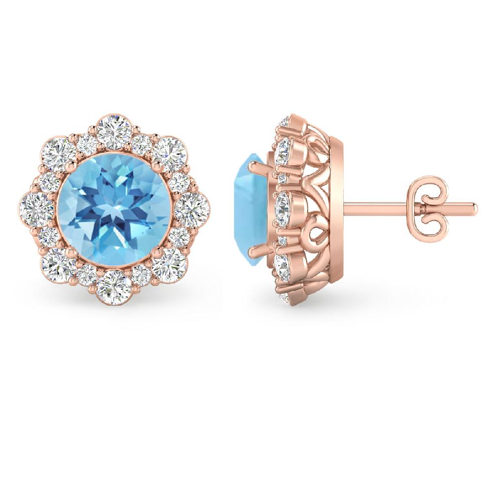 Rose Gold - Blue Topaz