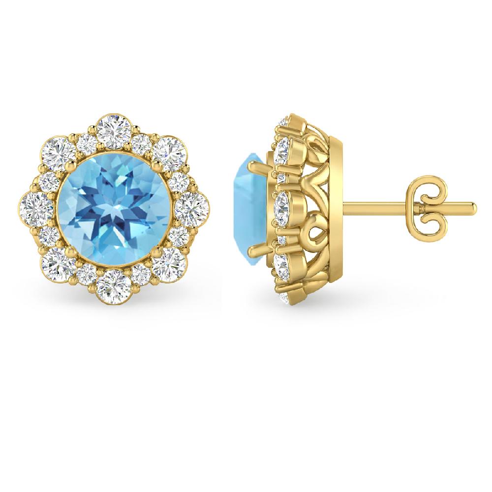 Yellow Gold - Blue Topaz