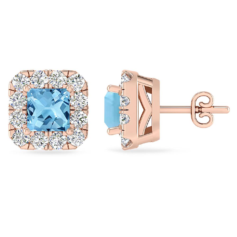 Rose Gold - Blue Topaz