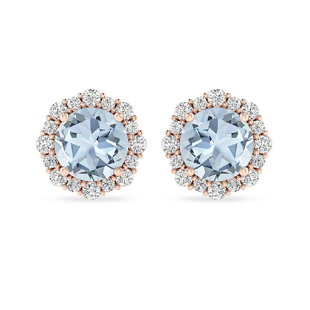 Rose Gold - Aquamarine
