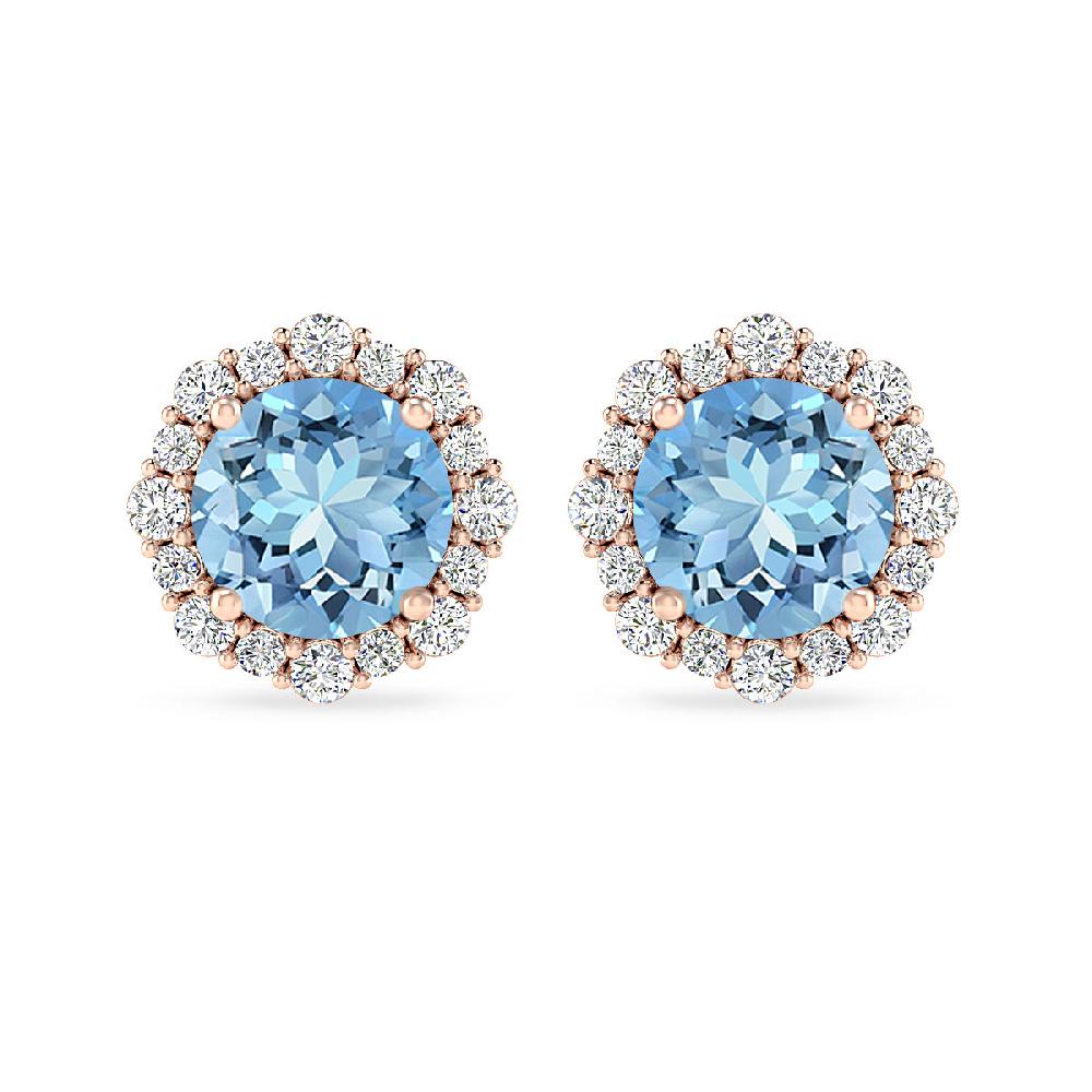 Rose Gold - Aquamarine