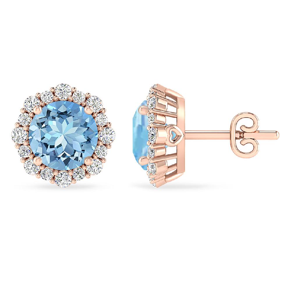 Rose Gold - Aquamarine
