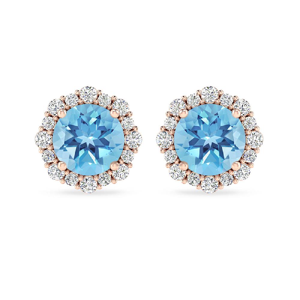 Rose Gold - Blue Topaz