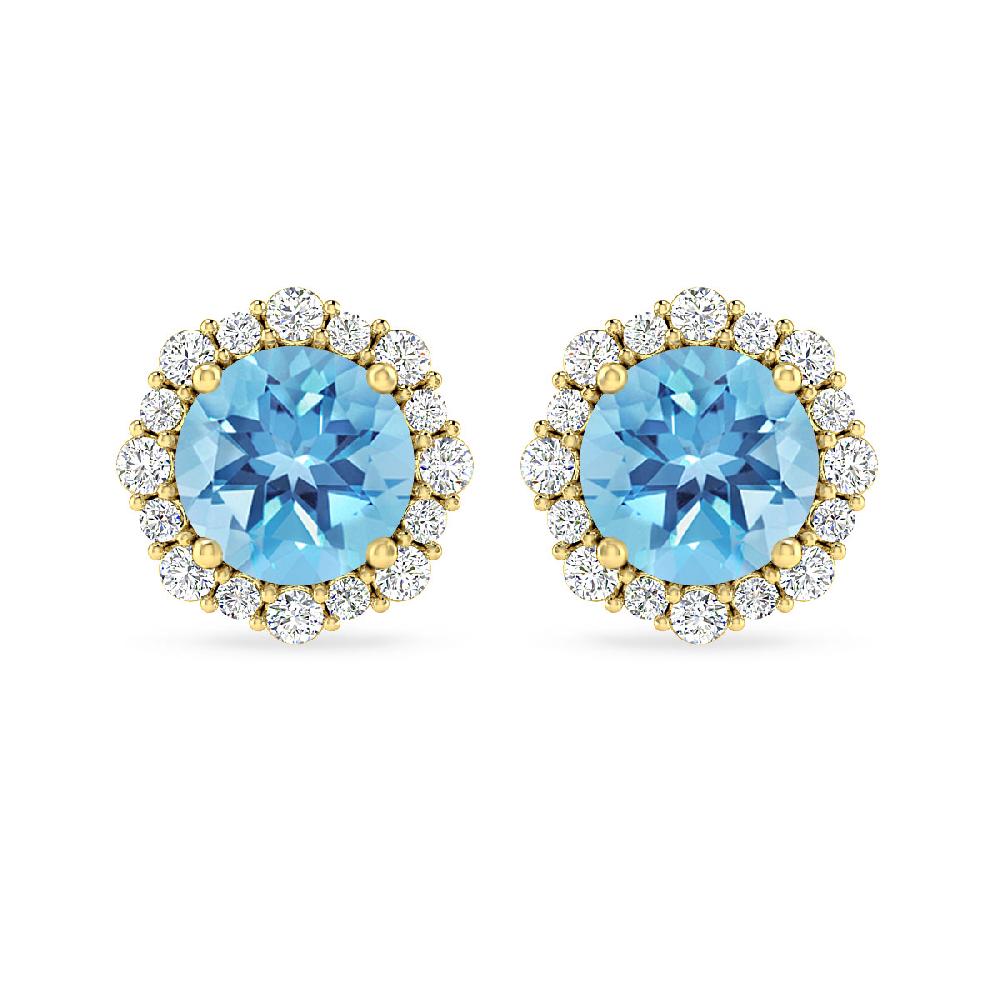 Yellow Gold - Blue Topaz