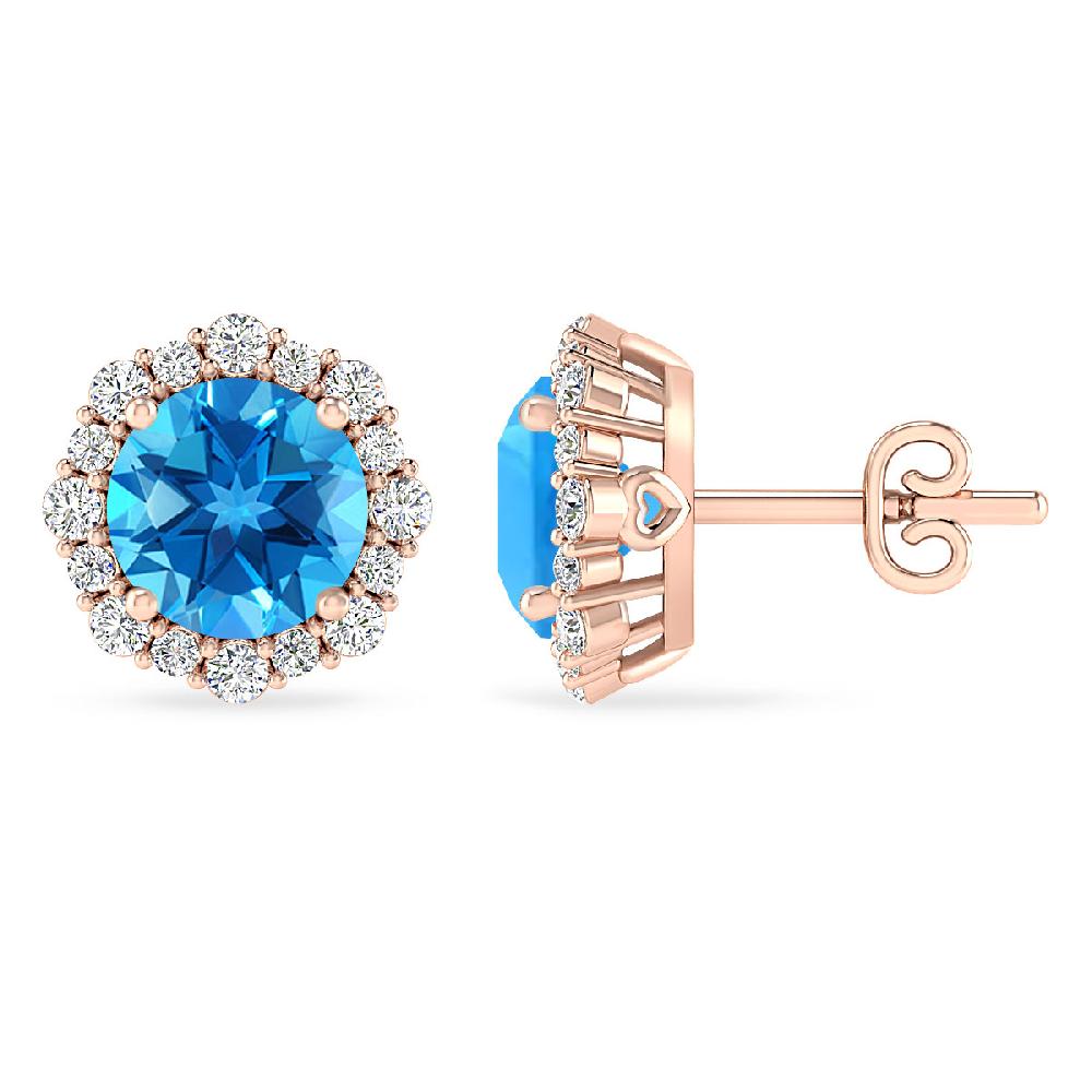 Rose Gold - Blue Topaz