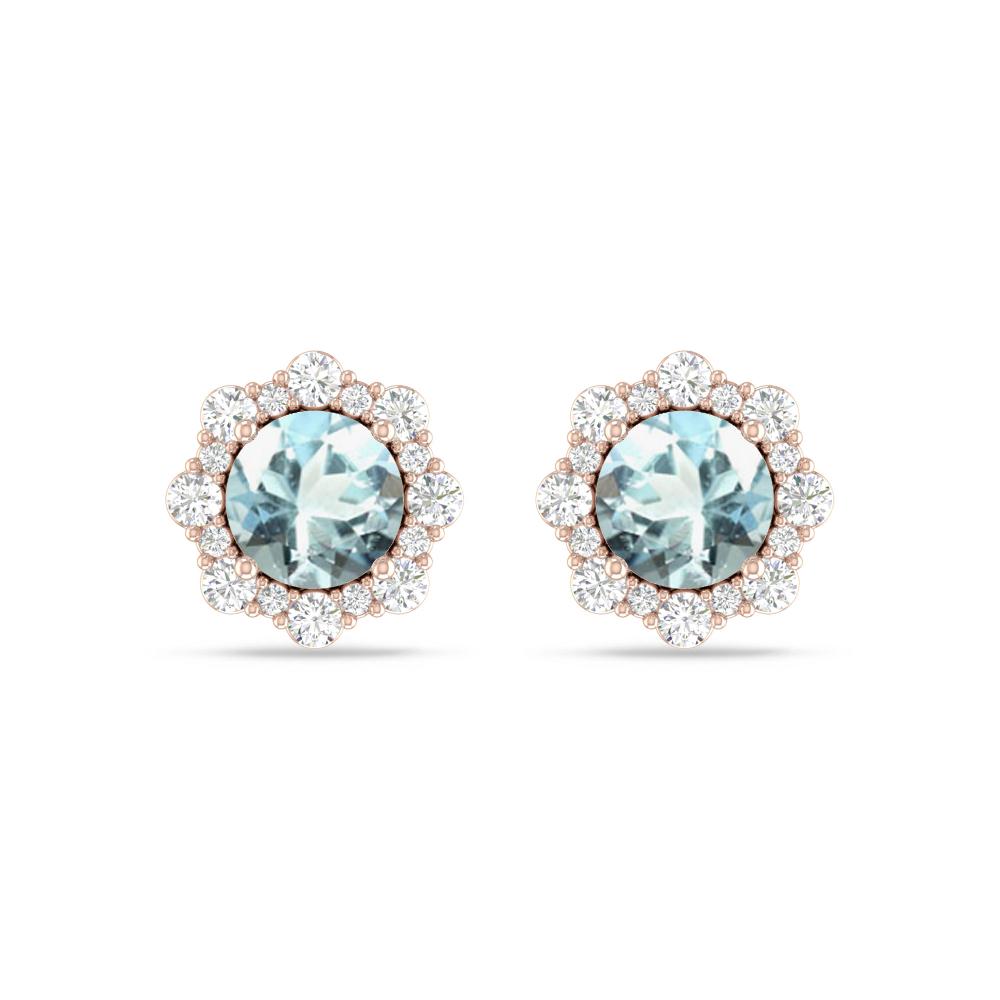 Rose Gold - Aquamarine