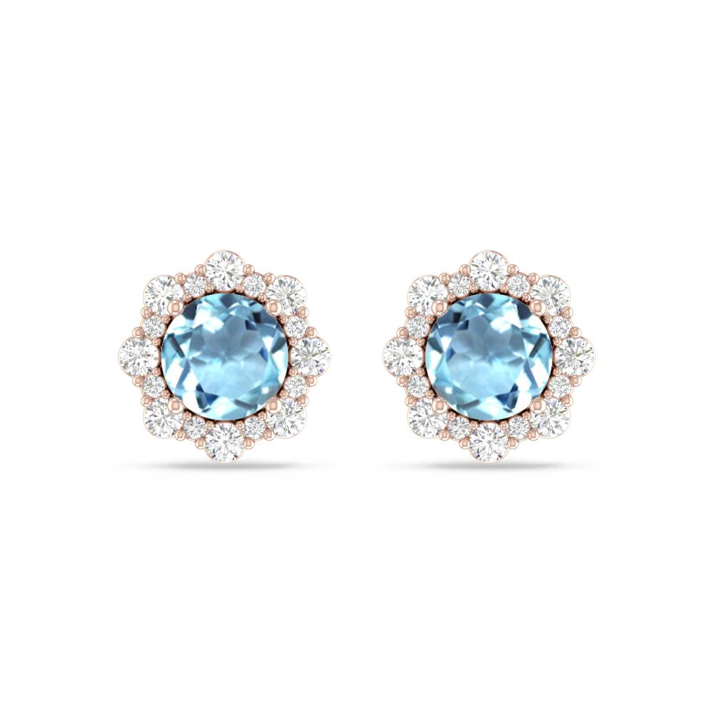 Rose Gold - Aquamarine