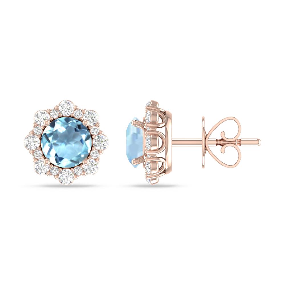 Rose Gold - Aquamarine