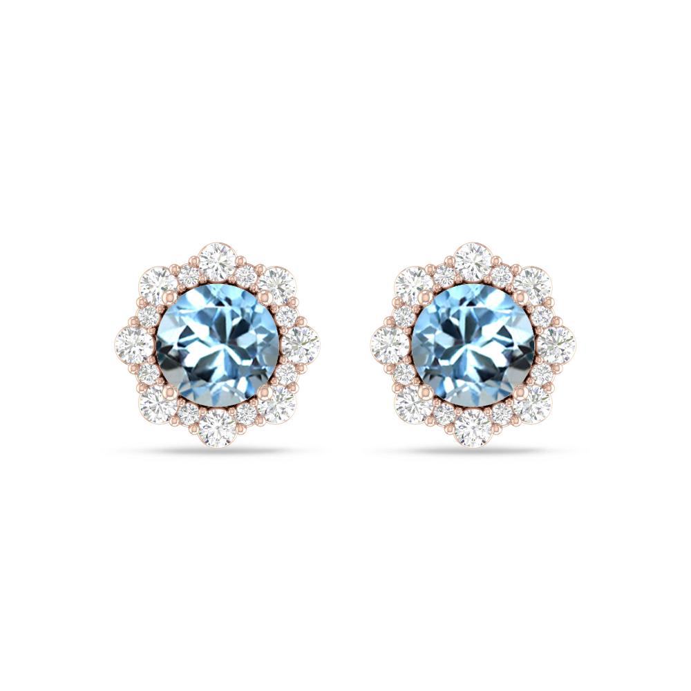 Rose Gold - Aquamarine