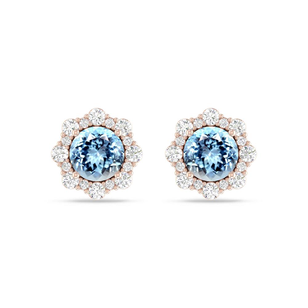 Rose Gold - Aquamarine