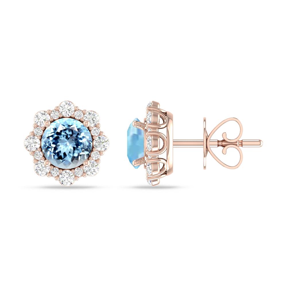 Rose Gold - Aquamarine