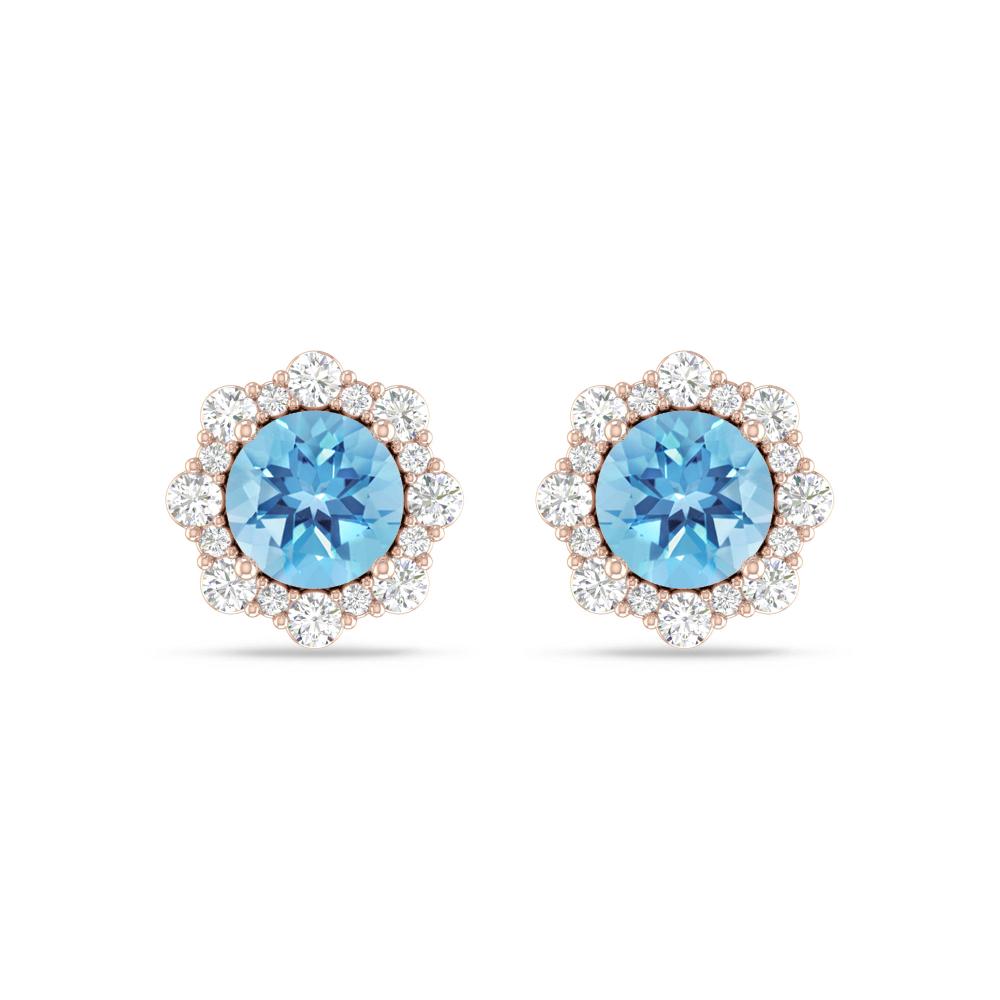 Rose Gold - Blue Topaz