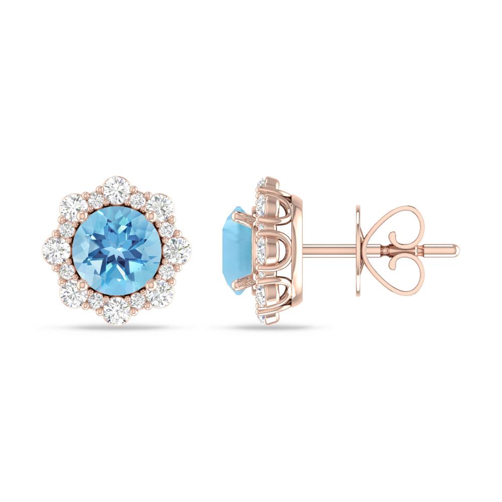 Rose Gold - Blue Topaz