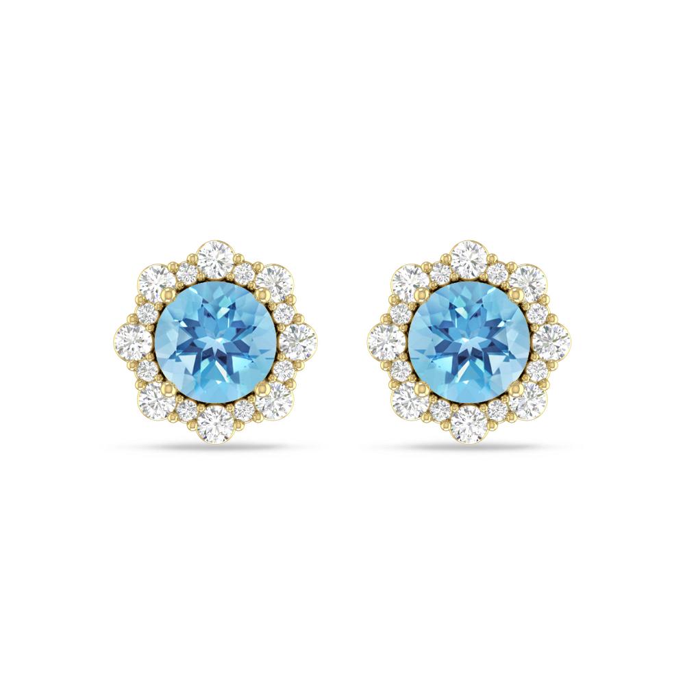 Yellow Gold - Blue Topaz