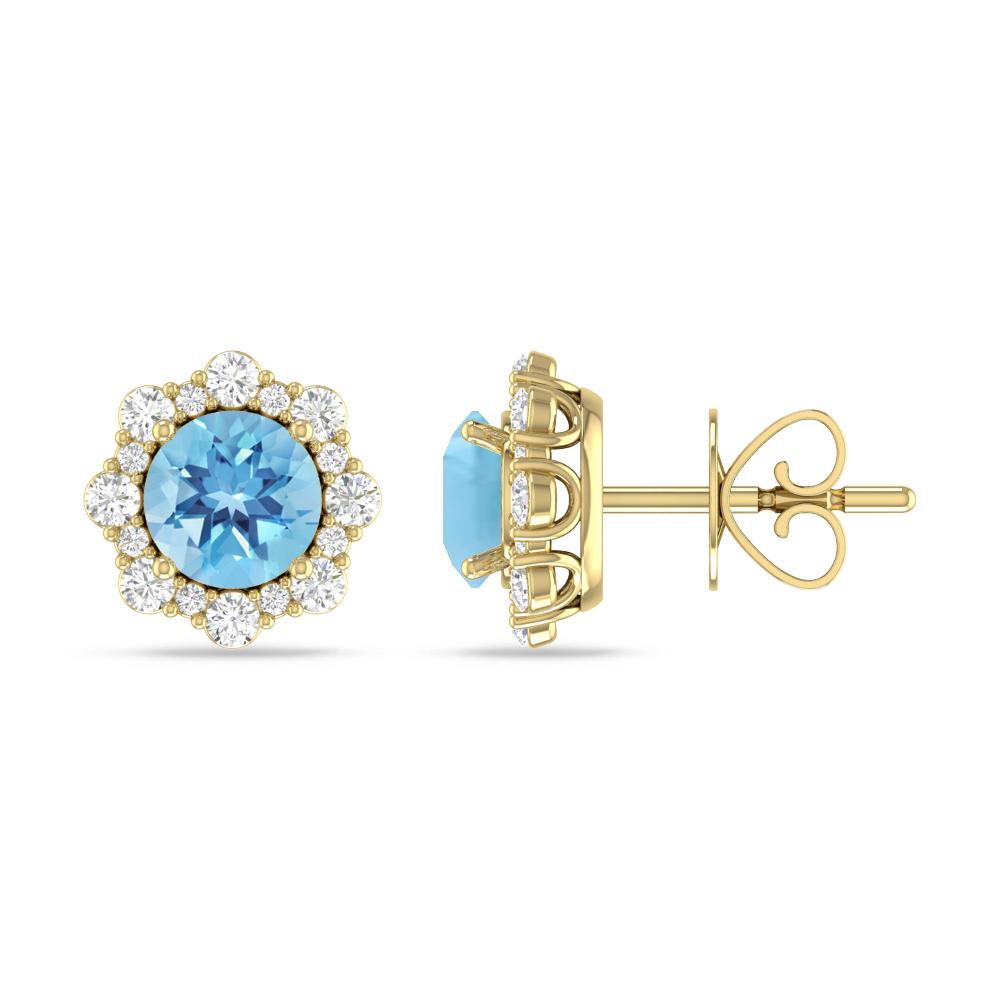 Yellow Gold - Blue Topaz