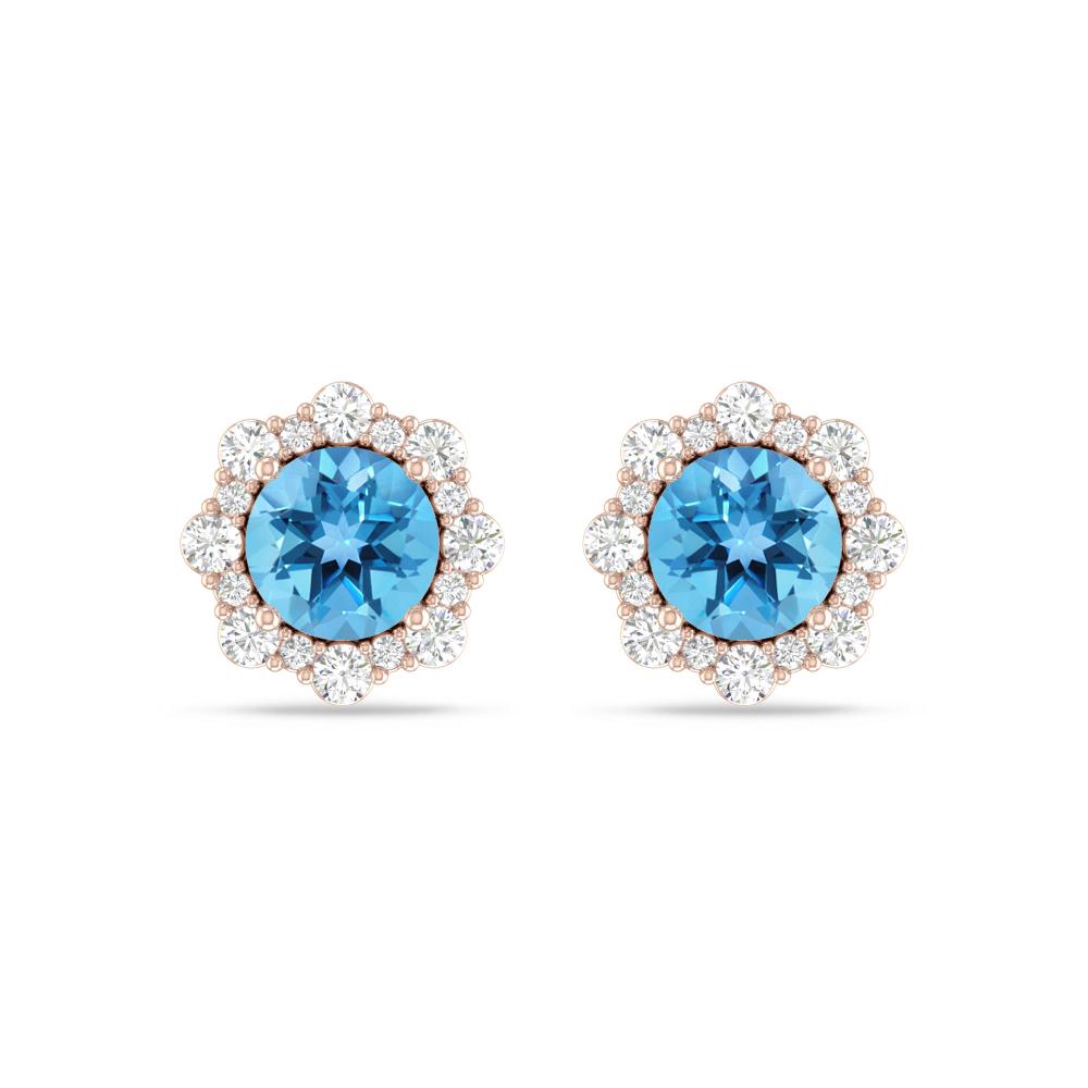 Rose Gold - Blue Topaz