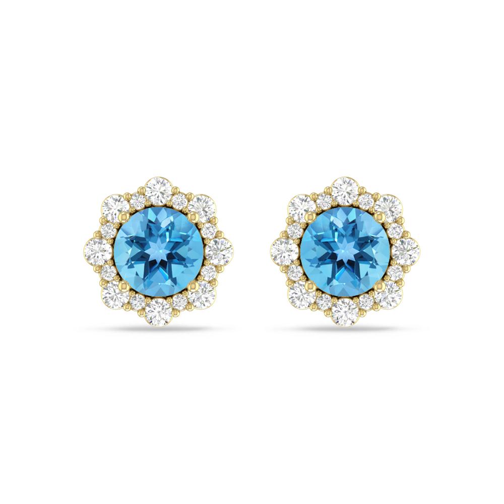Yellow Gold - Blue Topaz