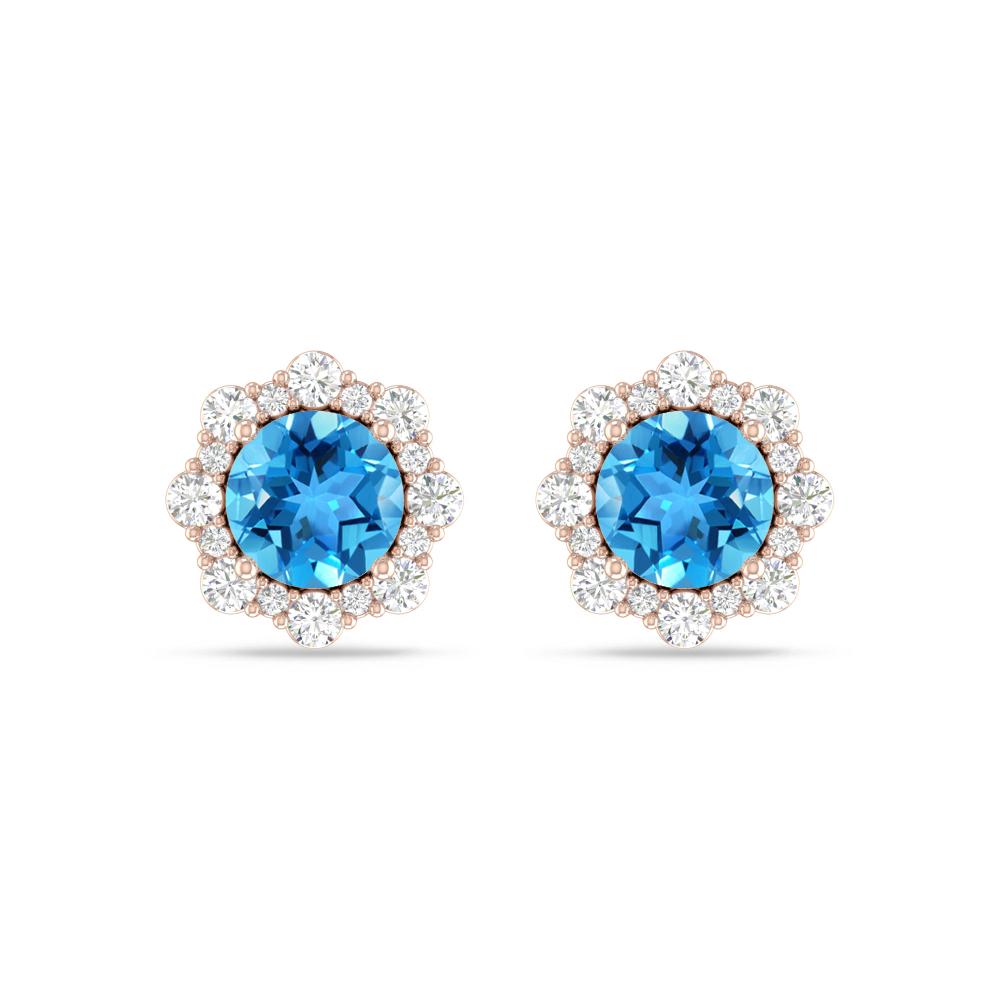 Rose Gold - Blue Topaz
