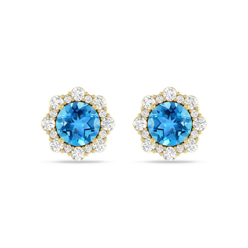 Yellow Gold - Blue Topaz