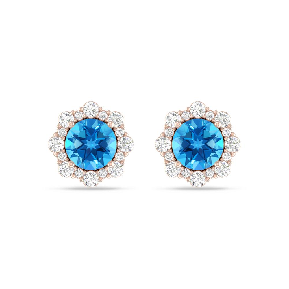 Rose Gold - Blue Topaz