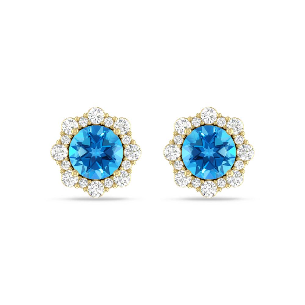 Yellow Gold - Blue Topaz