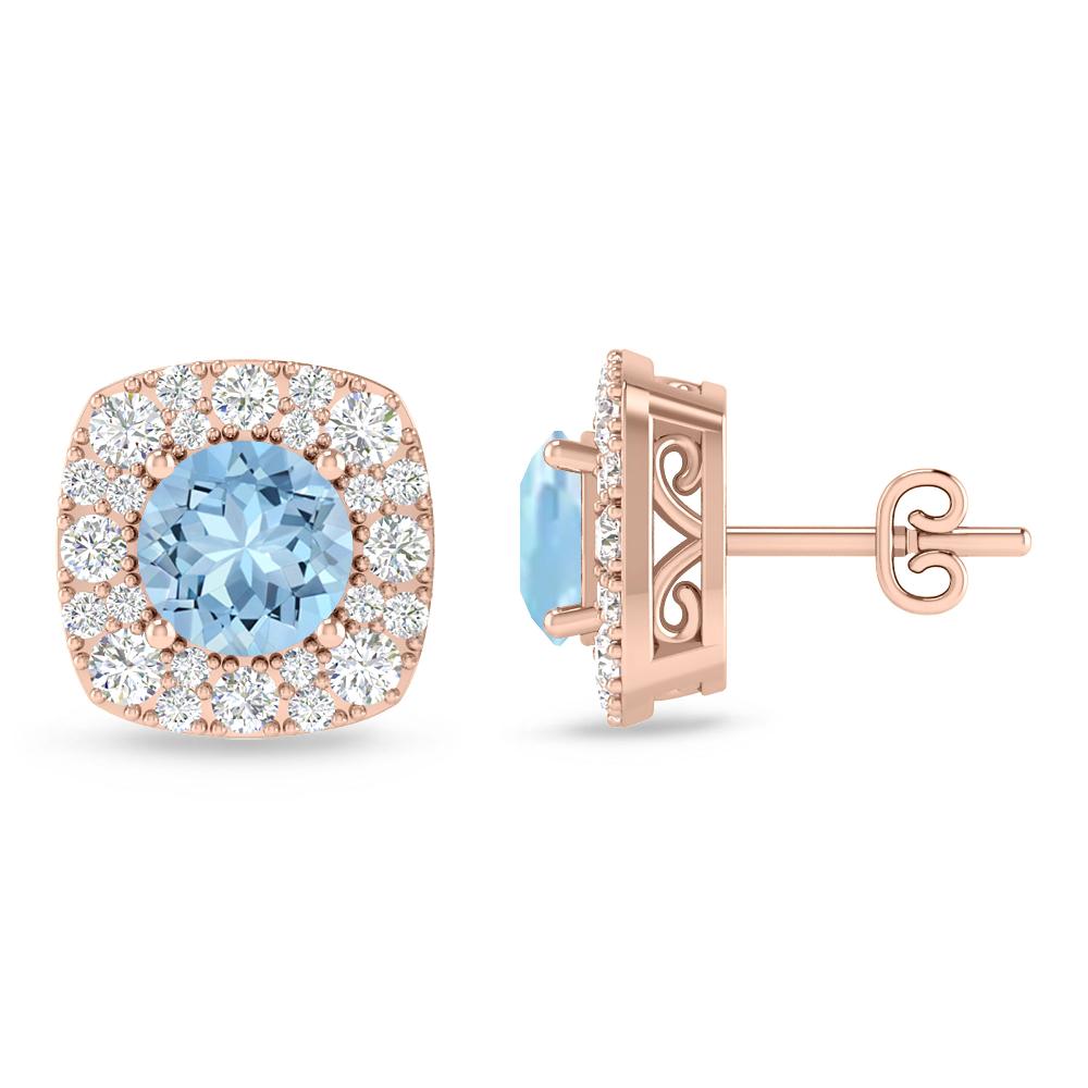 Rose Gold - Aquamarine